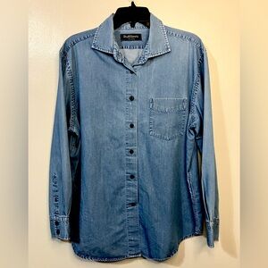 RuffHewn WellWorn Shirt Women’s XL Blue Denim Button Up Long Sleeve EUC